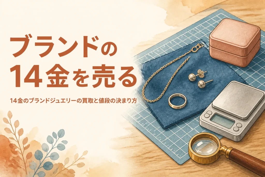 14金のブランドジュエリーの買取を説明するアイキャッチ