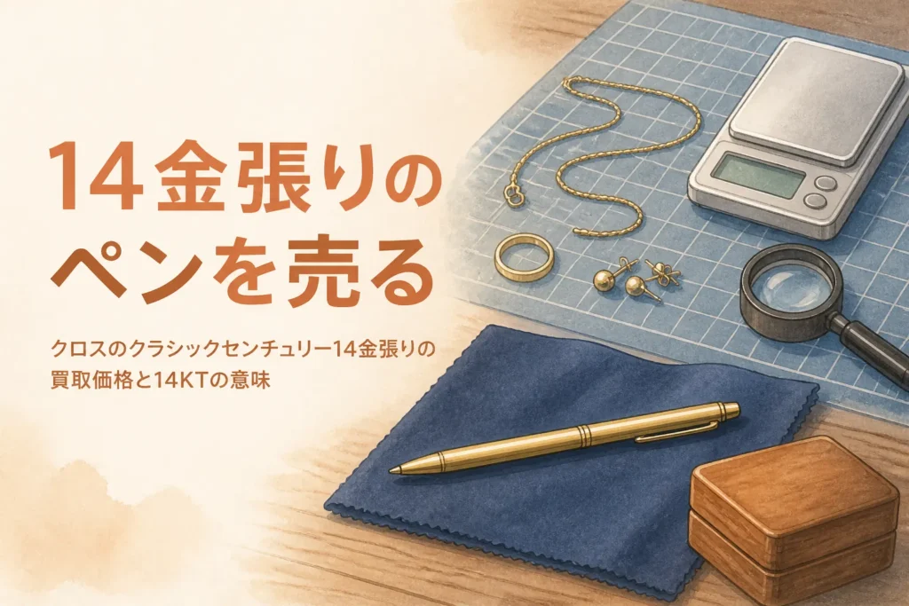 14金張りのボールペンの買取価格を説明するアイキャッチ