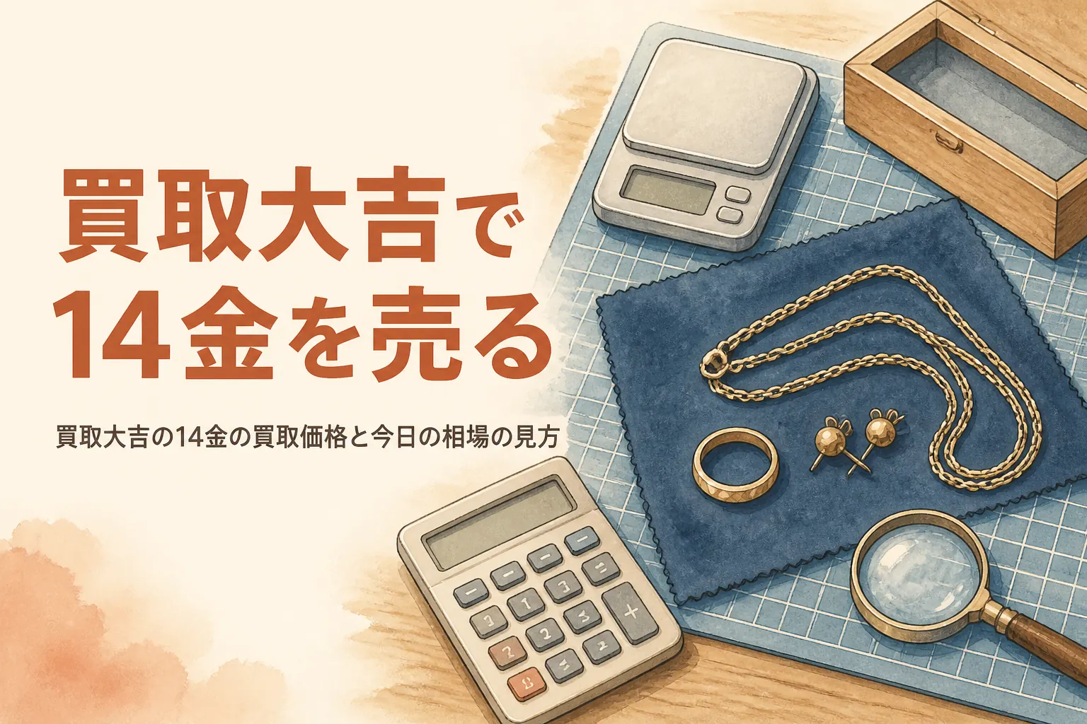 買取大吉で14金を売る時のイメージ