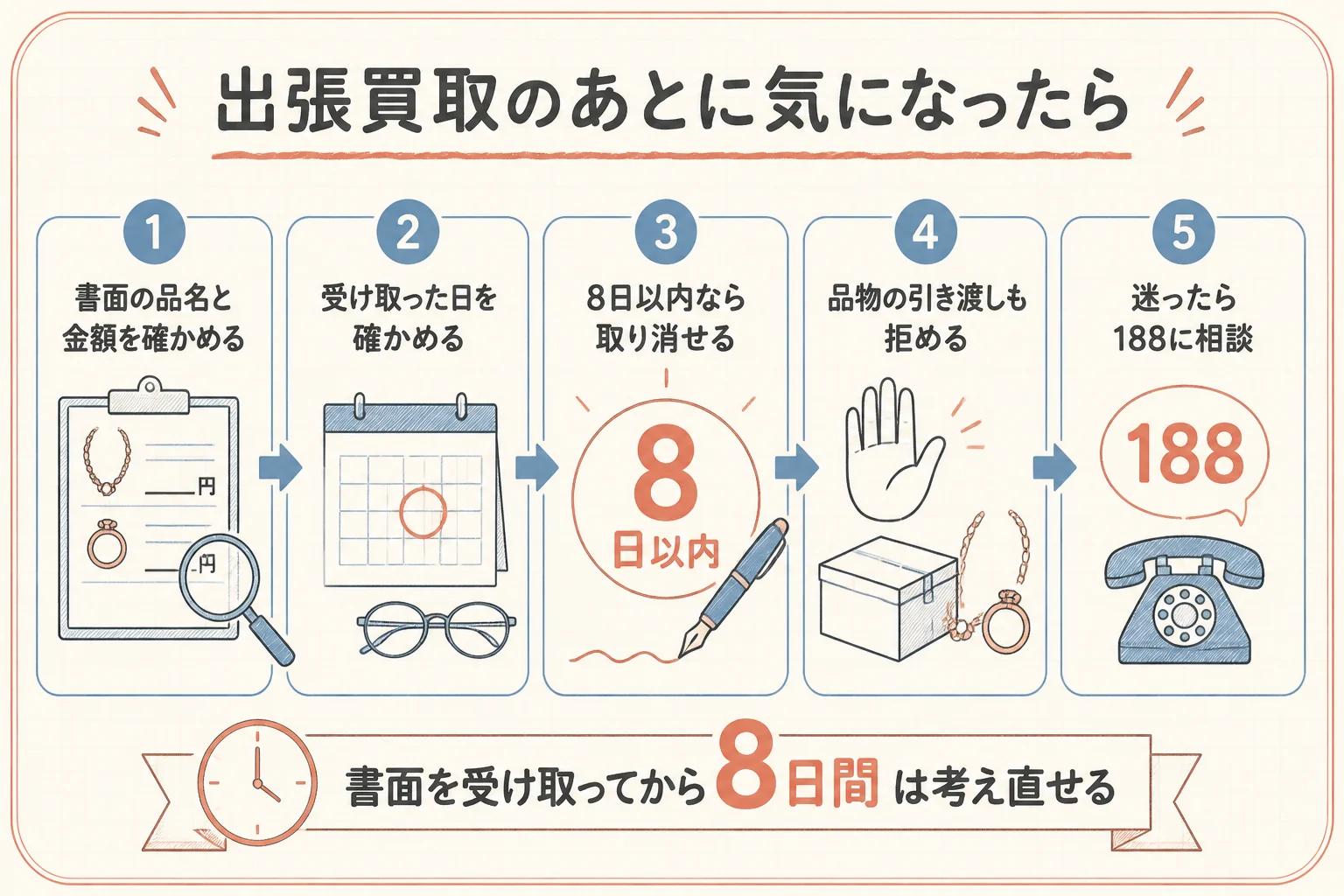 出張買取のあとに気になった時の確かめ方の図解