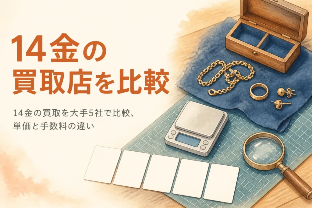 14金の買取店を比較するイメージ