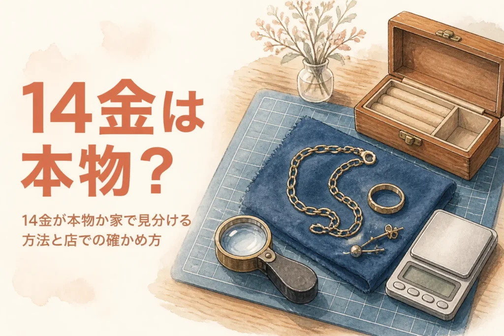 14金が本物か見分ける方法を説明するアイキャッチ