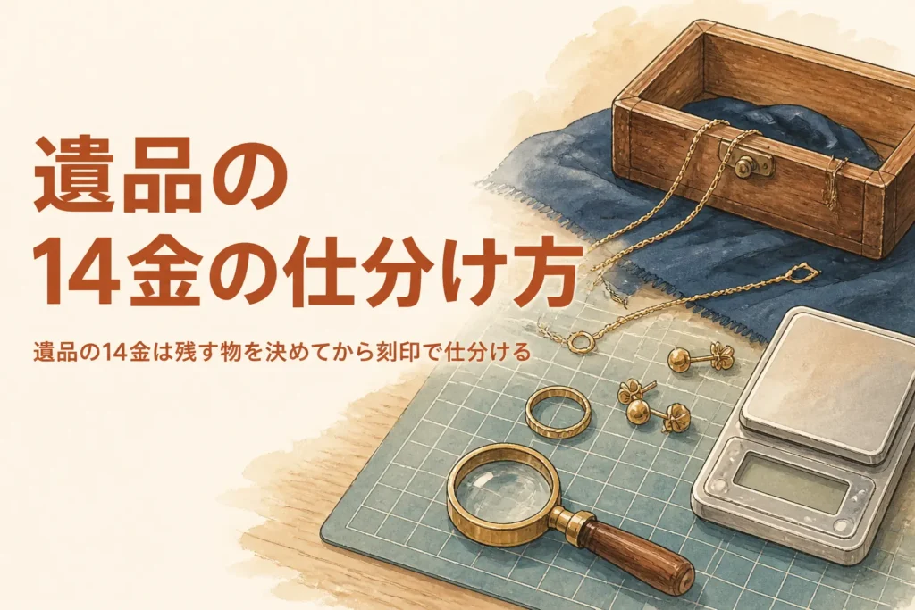 遺品の14金の仕分け方を解説する記事のアイキャッチ画像