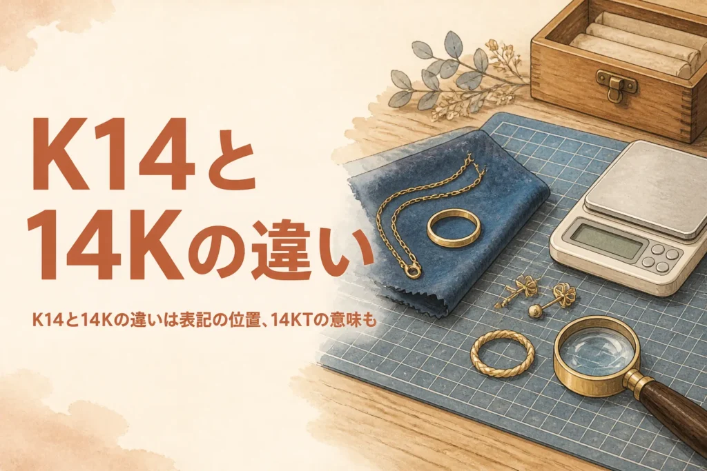 K14と14Kの違いを説明するアイキャッチ