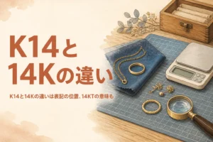 K14と14Kの違いを説明するアイキャッチ