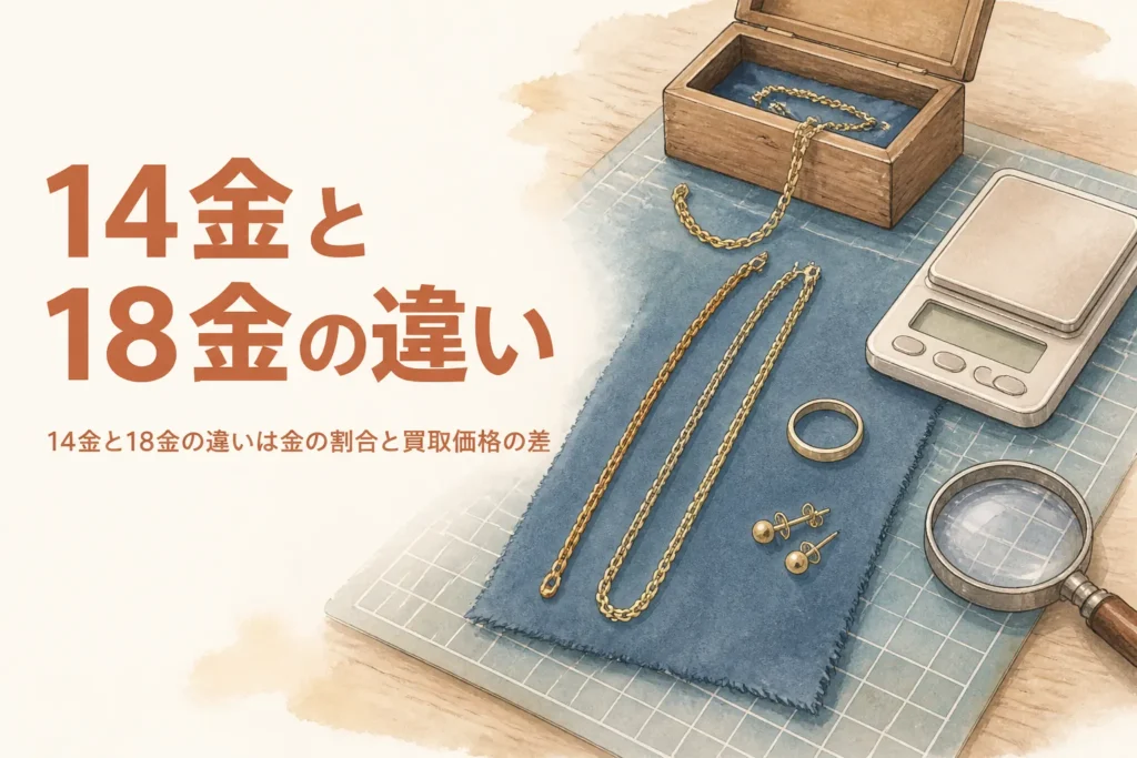 14金と18金の違いを比べるアイキャッチ