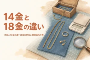 14金と18金の違いを比べるアイキャッチ