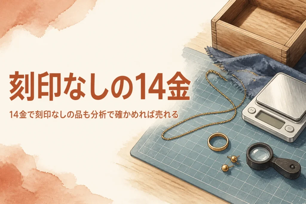 刻印なしの14金の調べ方を説明するアイキャッチ