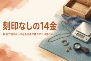 刻印なしの14金の調べ方を説明するアイキャッチ