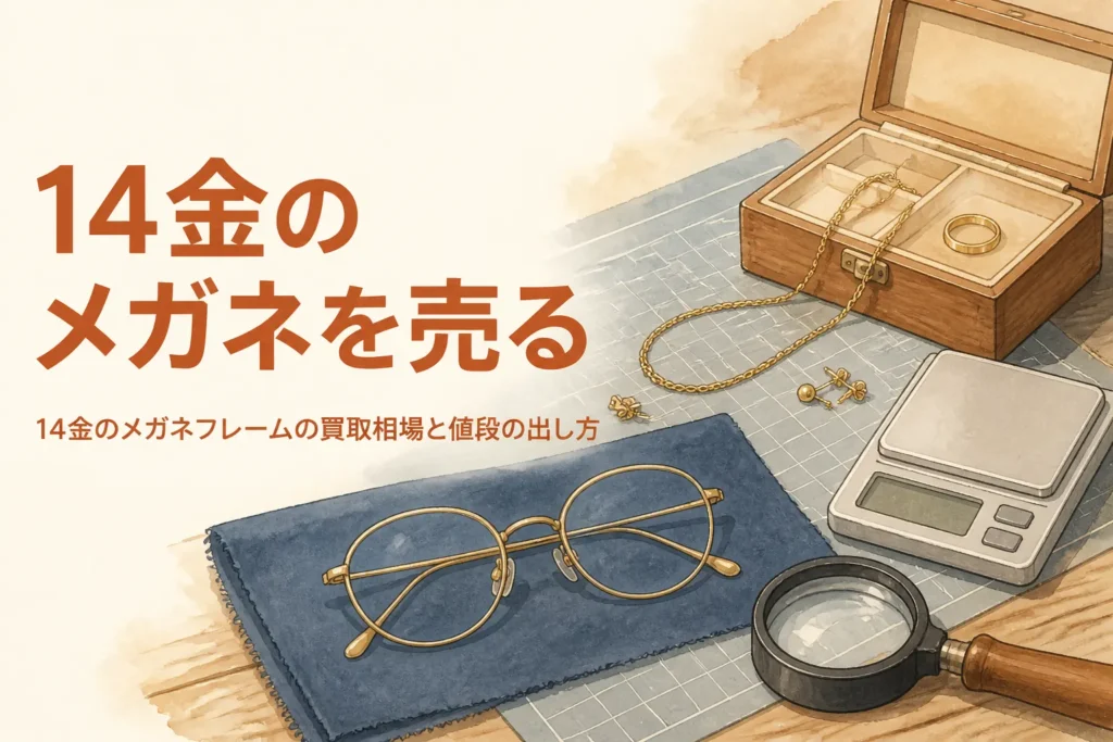 14金のメガネフレームの買取相場を説明するアイキャッチ