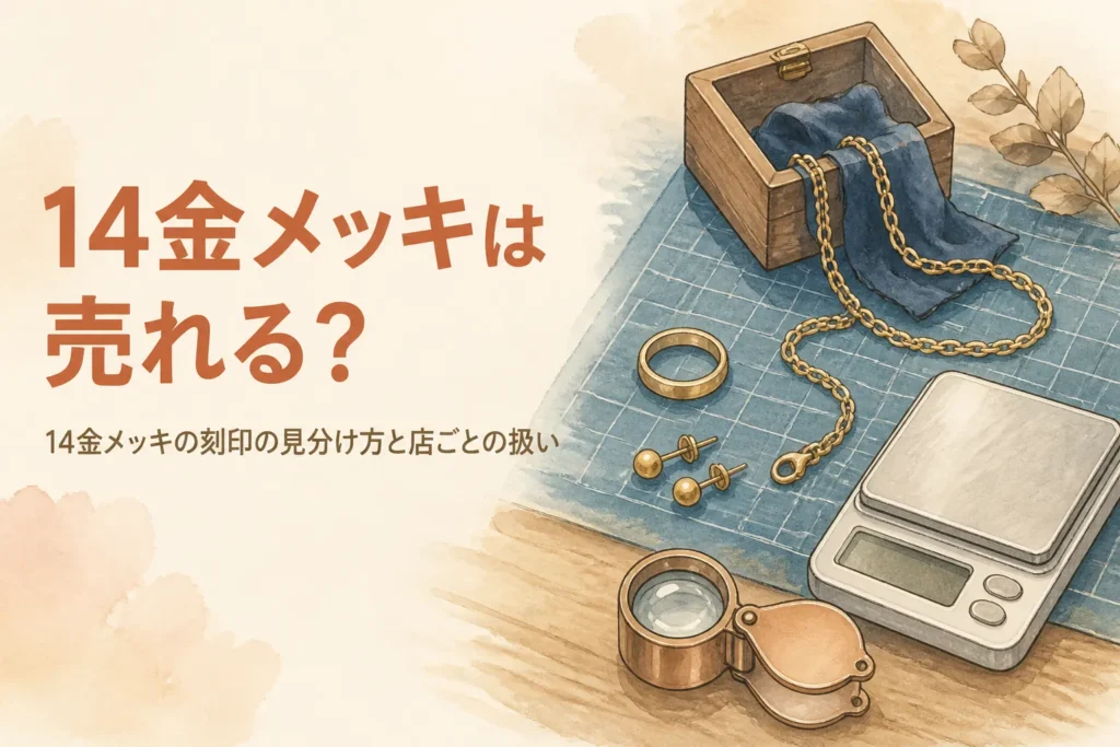 14金メッキの見分け方と買取の扱いを説明するアイキャッチ