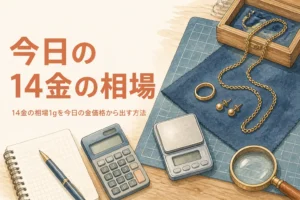 今日の14金の相場1gを調べるイメージ