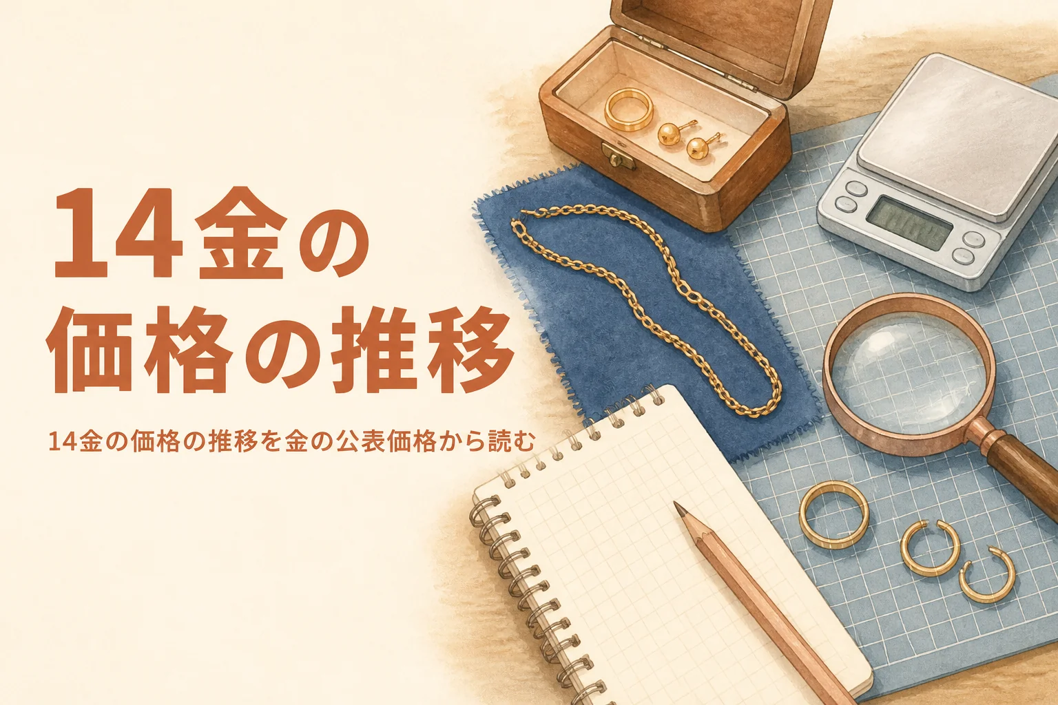 14金の価格の推移を調べるイメージ