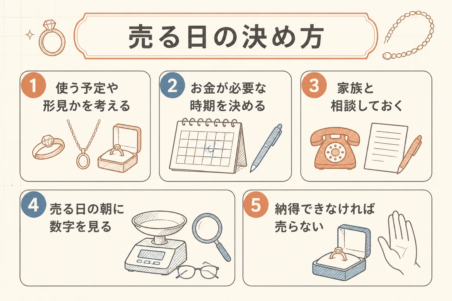 14金を売る日の決め方をまとめた図解
