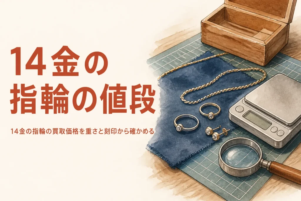 14金の指輪とはかりのイメージ