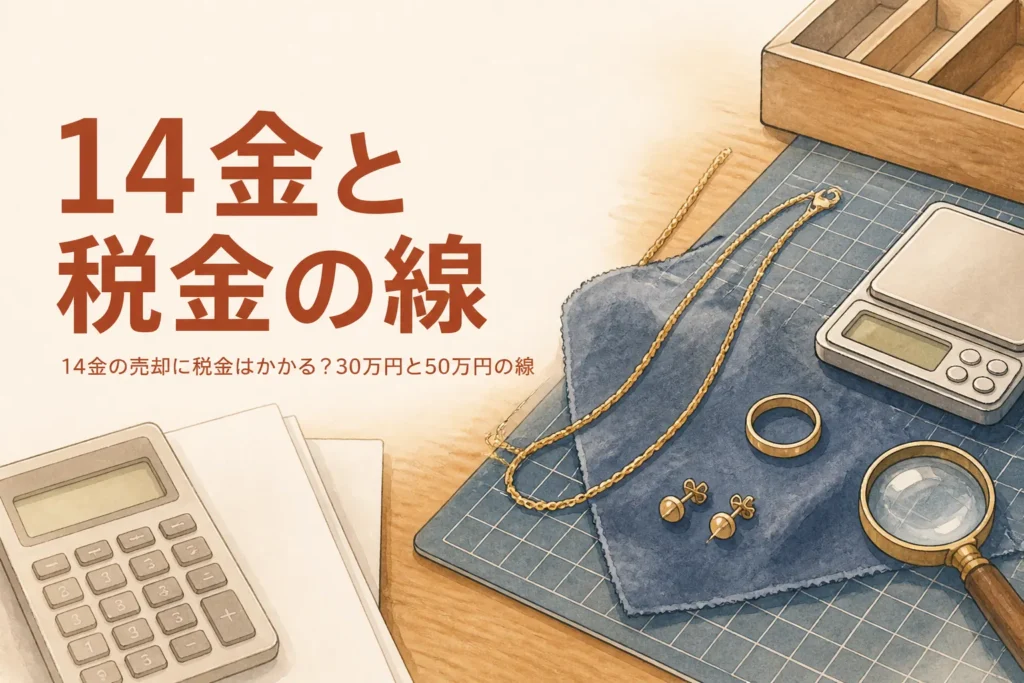 14金の売却と税金を解説する記事のアイキャッチ画像